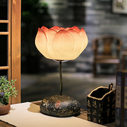 Pastoral style lotus art table lamp