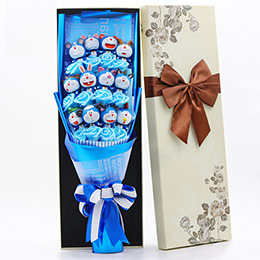 Doraemon flower bouquet gift box