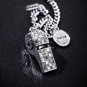 Sterling Silver Whistle Long Necklace