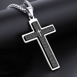 Korean titanium steel cross necklace