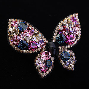 Sweet rhinestone butterfly hairpin