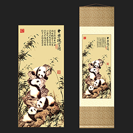 Chinese style silk scroll painting