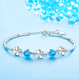 Topaz Four Leaf Clover Bracelet