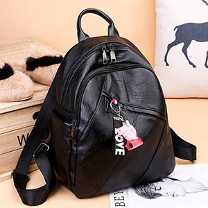 College style girls soft leather backpack