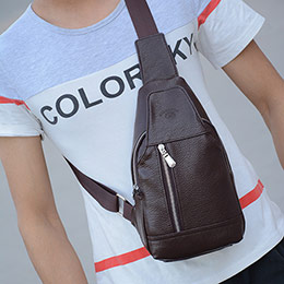Men's casual leather chest bag