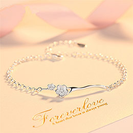 Elegant plum blossom sterling silver bracelet