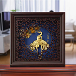 Gold foil pine and crane longevity ornaments