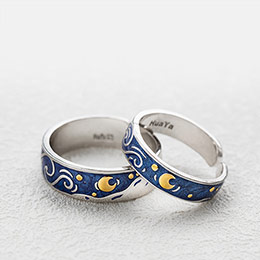 Van Gogh Starry Sky Couple Ring