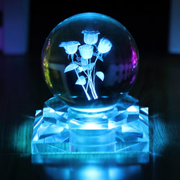 Rose crystal ball luminous ornaments magic ball