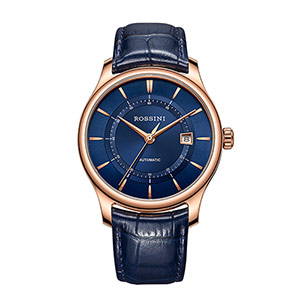 Rossini leather mechanical watch