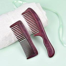 Poppy Violet Wooden Comb