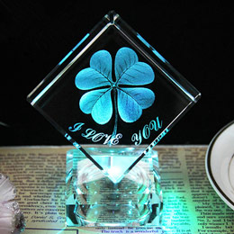Small fresh luminous crystal ornaments