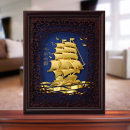 Smooth Sailing 3D Gold Foil Painting