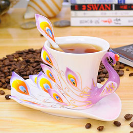 Creative Peacock Afternoon Tea Cup Romantic Gift