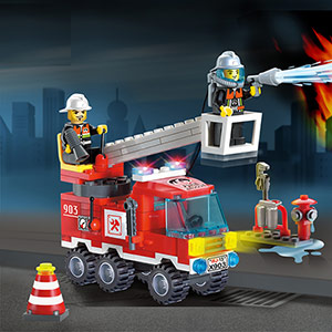 Fire truck puzzle building blocks