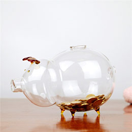Glass piggy bank