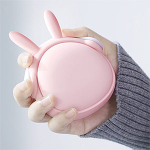 Cute rabbit hand warmer power bank