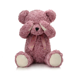 Bow tie shy bear plush doll