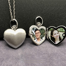 DIY Customized Photo Heart Shaped Sterling Silver Pendant
