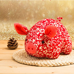 Ethnic style puppet pig doll