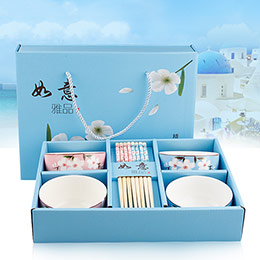 Customized LOGO ceramic tableware gift box