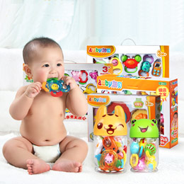Baby cartoon rattle set baby toys