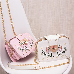 Cute plaid chain small square bag