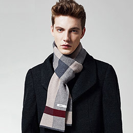Men's Plaid Wool Scarf