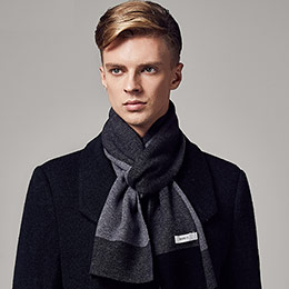 Muni Men's Pure Wool Plaid Scarf