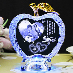 Christmas glowing crystal apple