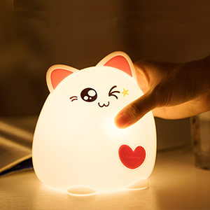 Cute cat silicone night light