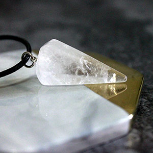 White crystal hexagonal pendant