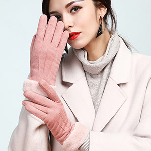 Girls suede gloves