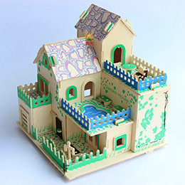 Wooden House Jigsaw Puzzle Model