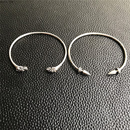 Sterling silver rivet dragon head bracelet