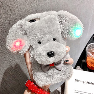 Plush puppy phone case