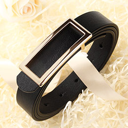 Simple Smooth Buckle Women's Belt