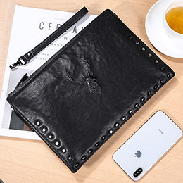 Genuine leather men's business clutch