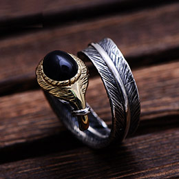 Vintage Thai Silver Feather Ring