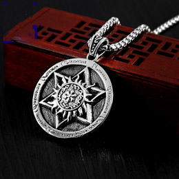 Korean version six-pointed star titanium steel pendant