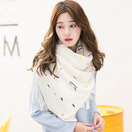Ladies' small fresh embroidered scarf