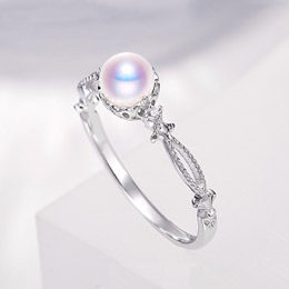Round Saltwater Pearl Ring