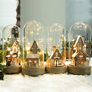 Luminous Glass House Music Box