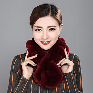 Women's rabbit fur warm scarf