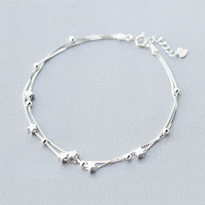Lucky Star Sterling Silver Anklet