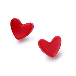 Little red heart earrings for girls