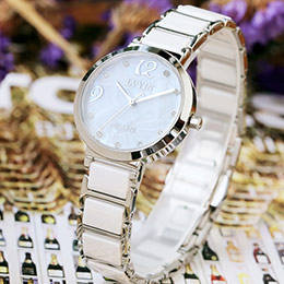 Green Women's White Ceramic Watch