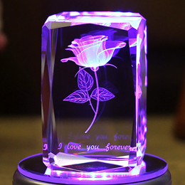 3D crystal music rose