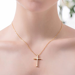 Garnet Cross Pendant