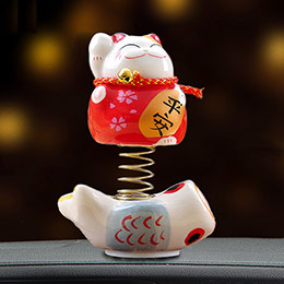 Lucky Cat Ceramic Car Ornaments